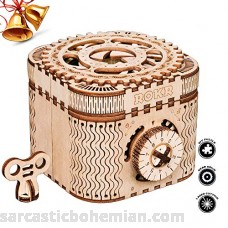 ROBOTIME 3D Wooden Treasure Box Puzzle Unique Model Kits to Build Mechanical Engineering Kits Great Birthday for Adults and Children Age 14+ B07FSDXNJ2